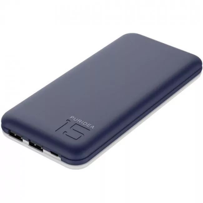 Портативный аккумулятор PURIDEA S3 15000mAh Li-Pol Rubber Blue & White (S3-Blue White)