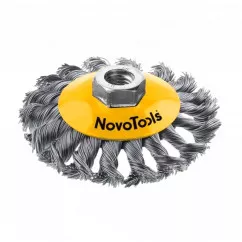 Щетка конусная NovoTools плетеная сталь 100 мм (NTBWBB10014ST) (132930)