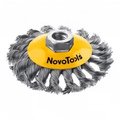 Щетка конусная NovoTools плетеная сталь 115 мм (NTBWBB11514ST) (132947)