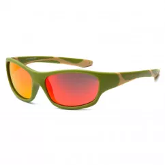 Солнцезащитные очки Koolsun Sport цвета хаки до 12 лет (KS-SPOLBR006)