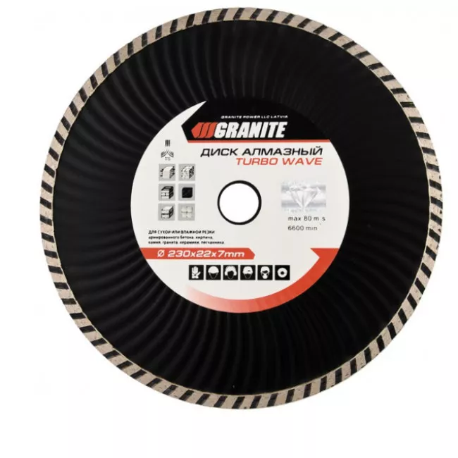 9-04-125 Диск алмазный TURBO WAVE 125 мм GRANITE 9-04-125 Диск алмазный TURBO WAVE 125 мм GRANITE