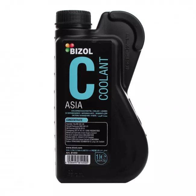 Антифриз BIZOL Coolant Asia G11 -80°C зеленый 1л (B81450)