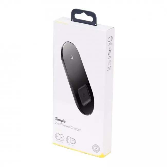 Беспроводное зарядное устройство Baseus Simple 2in1 18W Black (WXJK-01)