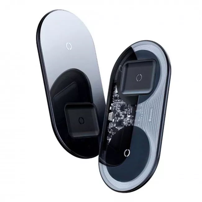 Беспроводное зарядное устройство Baseus Simple 2in1 18W Black (WXJK-01)