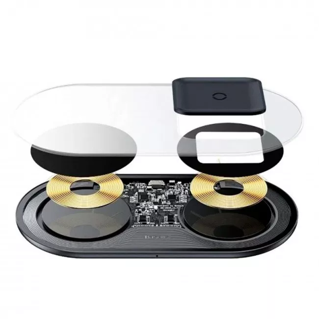 Беспроводное зарядное устройство Baseus Simple 2in1 18W Pro Edition Transparent (WXJK-CA02)