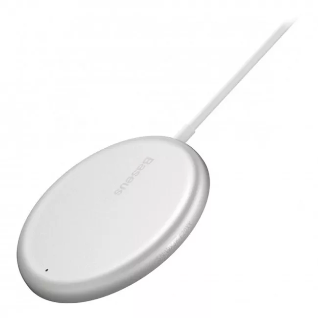 Бездротовий зарядний пристрій Baseus Simple Mini Magnetic 15W білий (326839) (310820003)
