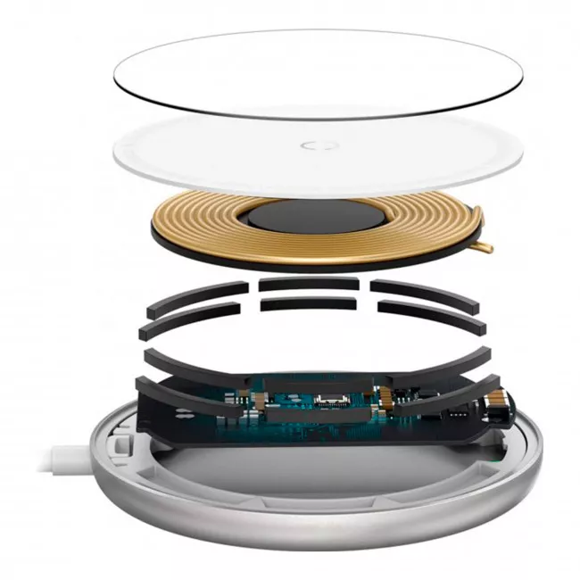 Бездротовий зарядний пристрій Baseus Simple Mini Magnetic 15W білий (326839) (310820003)