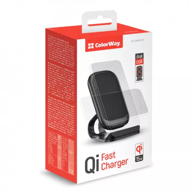 Беспроводное зарядное устройство ColorWay Wireless Stand Black (CW-CHW31Q-BK)