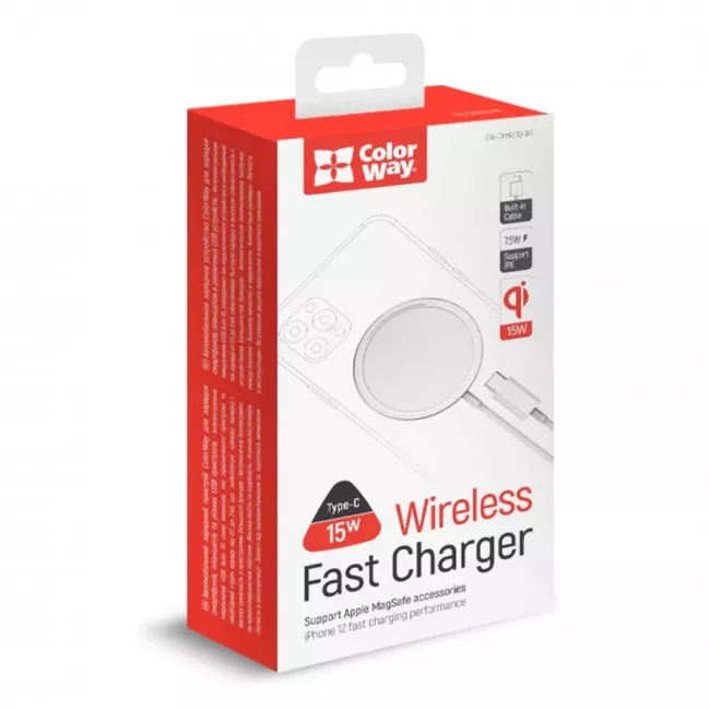 Беспроводное зарядное устройство СolorWay MagSafe Charger White (CW-CHW27Q-WT)