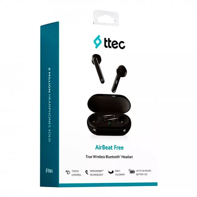 Навушники Ttec AirBeat Free True Wireless Headsets Black (2KM133S)
