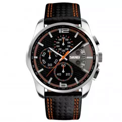 Часы кварцевые Skmei 9106, оранжевые, в металлическом боксе (175-1058-orange-b_m)