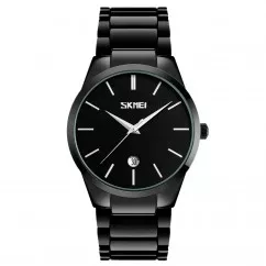 Часы кварцевые Skmei 9140, черные, в металлическом боксе (175-1085-black-b_m)