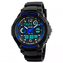 Годинник спортивний Skmei 1060, чорний-синій, в металевому боксі  (175-1080-black_blue)