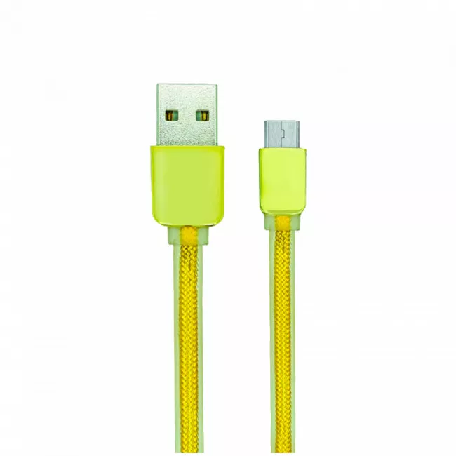 Дата кабель Vinga USB 2.0 AM to Lightning + Micro 5P 1.0m flat yellow (VRC791Y)