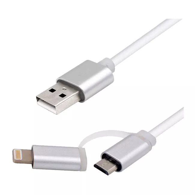 Дата кабелю USB 2.0 AM to Micro 5P&Lightning 1.0m Vinga (USBAMMICRO&Lightning-1.0)