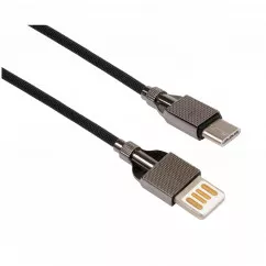 Дата кабель Vinga USB 2.0 AM to Type-C 1.0m 2-sides usb nylon black (VCPDCTC2SNB1BK)