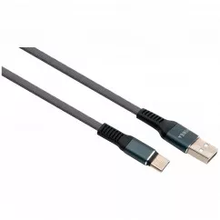 Дата кабель Vinga USB 2.0 AM to Type-C 1m flat nylon gray (VCPDCTCFNB1GR)