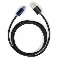 Дата кабель Vinga USB 2.0 AM to Type-C 1m LED black (VCPDCTCLED1BK)