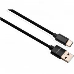 Дата кабель Vinga USB 2.0 AM to Type-C 1m nylon black (VCPDCTCNB1BK)