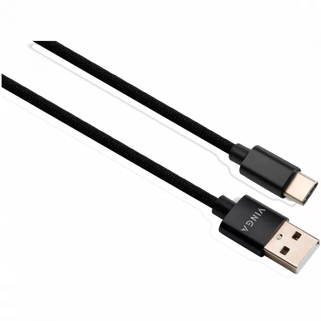 Дата кабель Vinga USB 2.0 AM to Type-C 1m nylon black (VCPDCTCNB1BK)