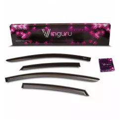 Дефлекторы окон Vinguru Lada Largus 2012- накладные скотч к-т 4 шт., материал литьевой поликарбонат