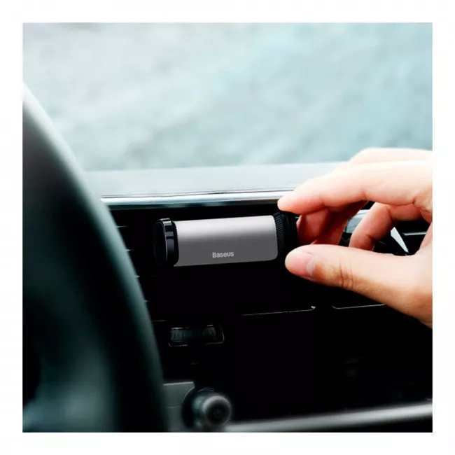 Держатель автомобильный Baseus Steel Cannon Air Outlet Car Mount Silver (SUGP-0S)(304940012)
