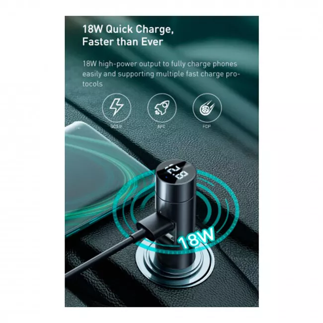 FM-трансмітер Baseus Energy Column MP3 Dark grey (CCNLZ-C0G/749299)