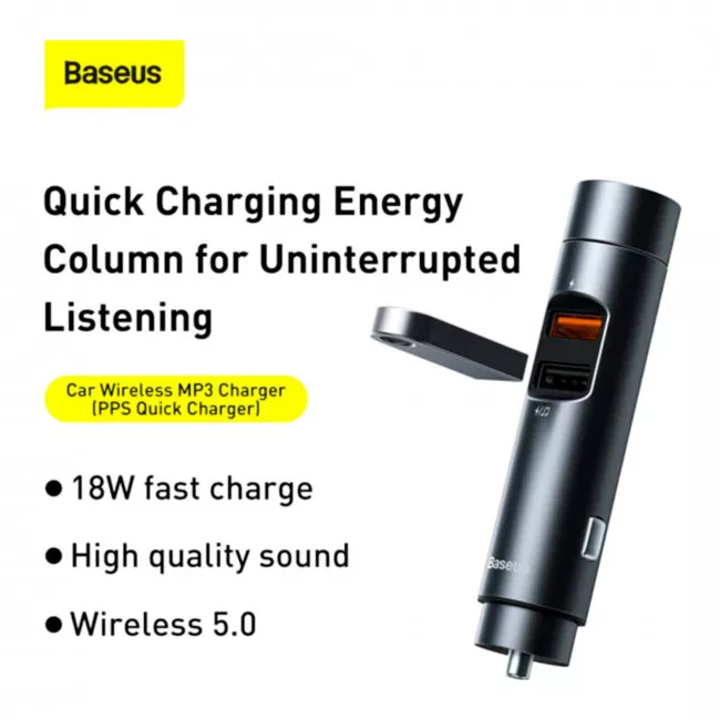 FM-трансмітер Baseus Energy Column MP3 Dark grey (CCNLZ-C0G/749299)