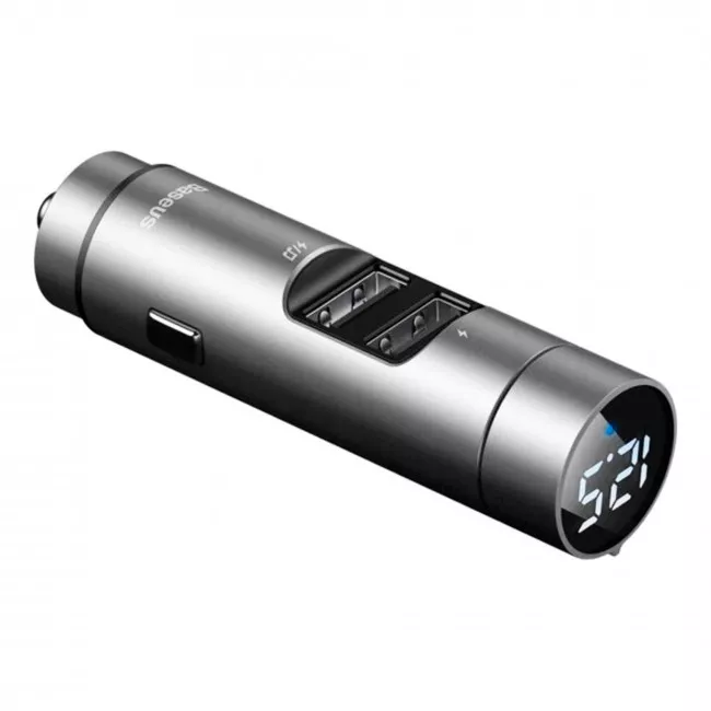 FM-трансмиттер Baseus Energy Column Car Wireless MP3 Charger Silver (CCNLZ-C0S)