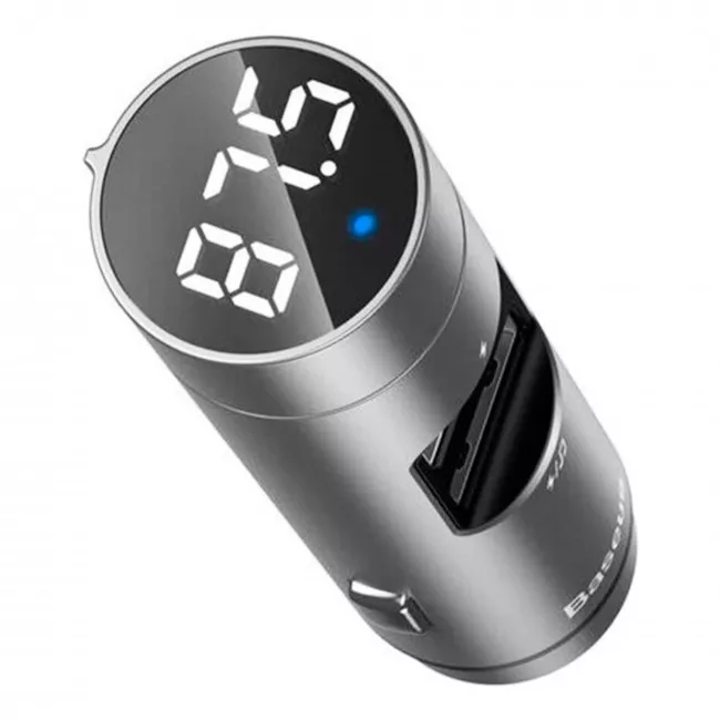 FM-трансмиттер Baseus Energy Column Car Wireless MP3 Charger Silver (CCNLZ-C0S)