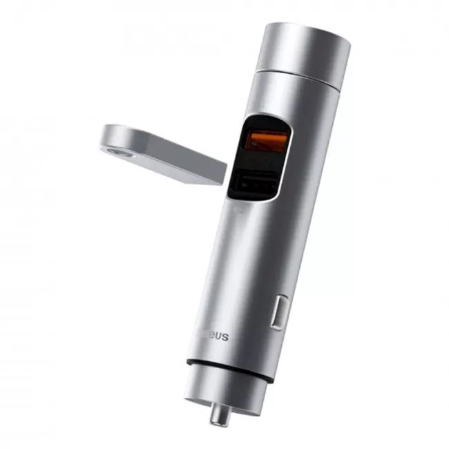 FM-трансмиттер Baseus Energy Column Car Wireless MP3 Charger Silver (CCNLZ-C0S)