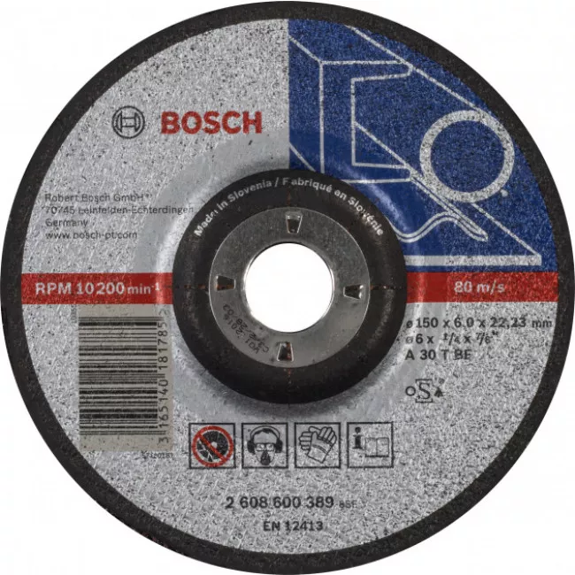 Круг зачисний по металу Bosch 150x6,0x22,2 мм( 2608600389)