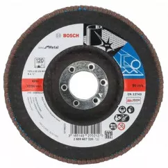 Лепестковый шлифкруг Bosch Best for Metal, X571, 125×22,23 мм, К120 (2608607320)