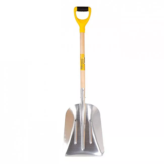 Лопата совковая MASTER TOOL (снег/зерно) из алюминия с черенком и ручкой 280*380*500мм L-1100 мм (14-6279)