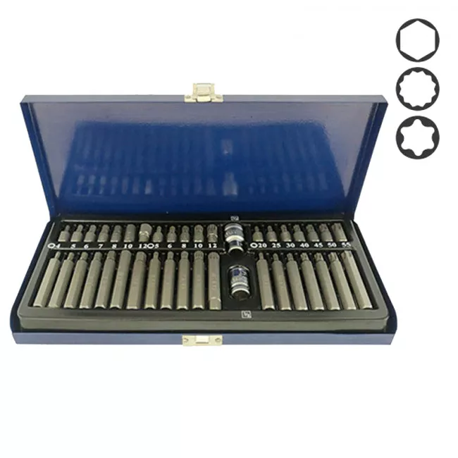 Набор бит TOPTUL 10мм HEX,TORX,SPLINE 40ед. (SDBS0040)