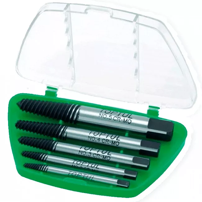 Набор экстракторов TOPTUL (1/8", 1/4", 5/16", 7/16", 9/16") (JGAW0501)