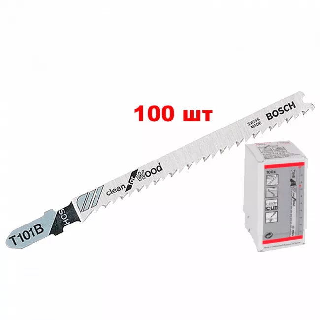 Набор полотен для лобзика Bosch T 101 B 100шт (2608637876) Набор полотен для лобзика Bosch T 101 B 100шт (2608637876)