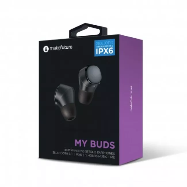 Наушники беспроводные MakeFuture My Buds True Wireless Black (080008)