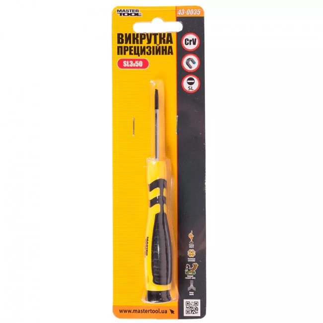 Отвертка прецизионная MASTER TOOL SL3*50 (43-0035)