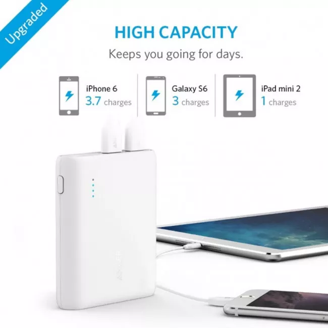 Портативный аккумулятор ANKER PowerCore 10400 mAh Li-ion V3 White (A1214H21)