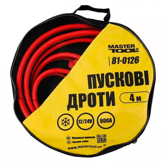 Провода пусковые MASTER TOOL 600 А, 4 м (81-0126)