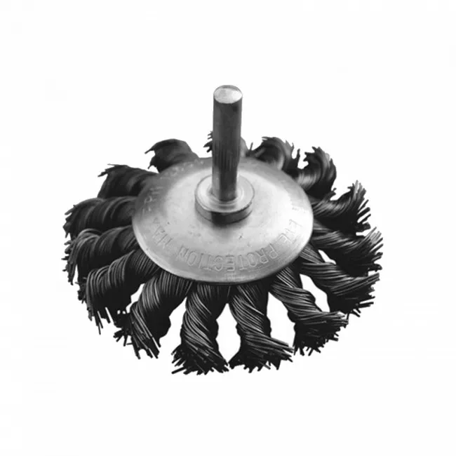 Щетка конусная из плетеной проволоки  D 75 со стержнем 1/4" MASTER TOOL (19-9307)