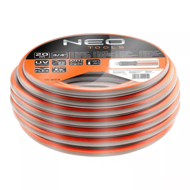 Шланг NEO садовий 20м, 3/4, 4-шар. Optima -20 ° / + 60 ° C (15-823) Шланг NEO садовий 20м, 3/4, 4-шар. Optima -20 ° / + 60 ° C (15-823)