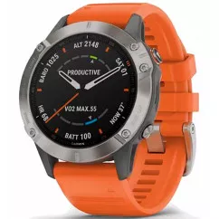 Смарт-часы Garmin Fenix 5 Titanium with Ebmer Orange band (010-02158-14)