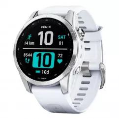 Смарт-годинник Garmin Fenix 7S Stainless Steel with Whitestone Band