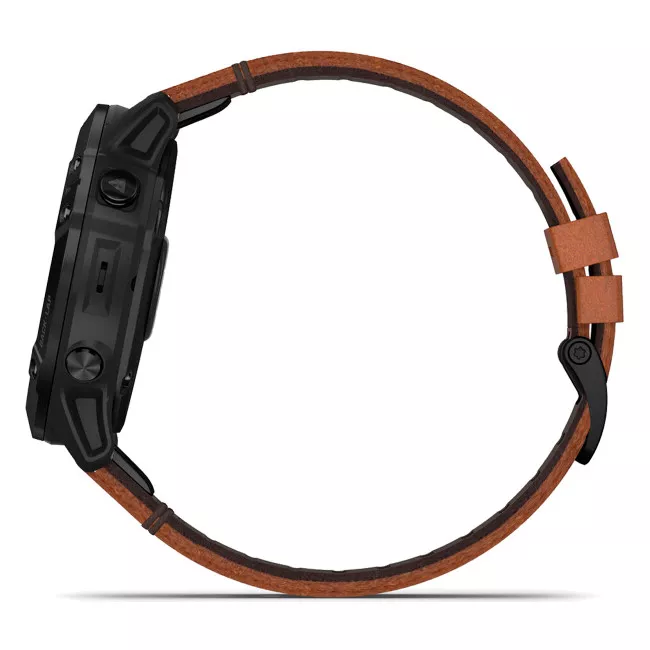 Спортивний годинник Garmin Fenix ​​6X Black DLC with Chestnut Leather Band (010-02157-14)