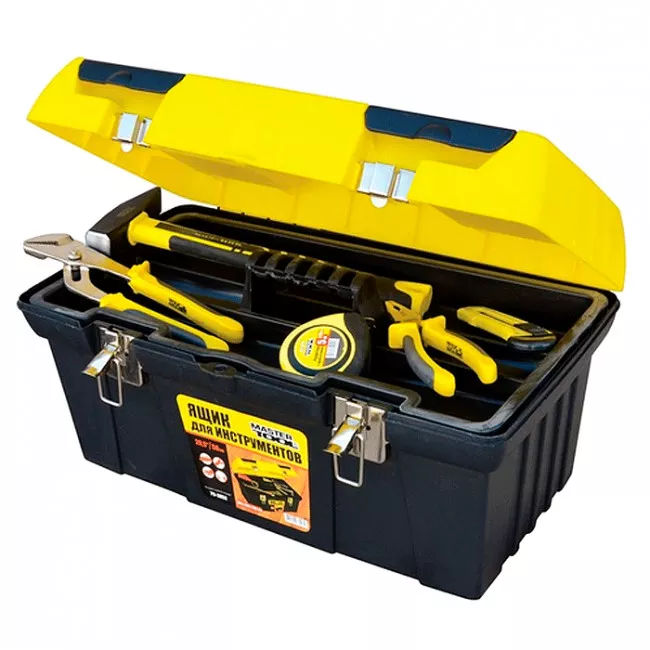 Ящик для инструмента 19" (485*275*250 мм) металлические замки MASTER TOOL (79-3052) Ящик для инструмента 19" (485*275*250 мм) металлические замки MASTER TOOL (79-3052)