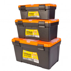 Ящики для инструмента MASTER TOOL комплект 3шт. 13"+15"+17", пласт.замки (79-2713/2715/2717) (79-2007)
