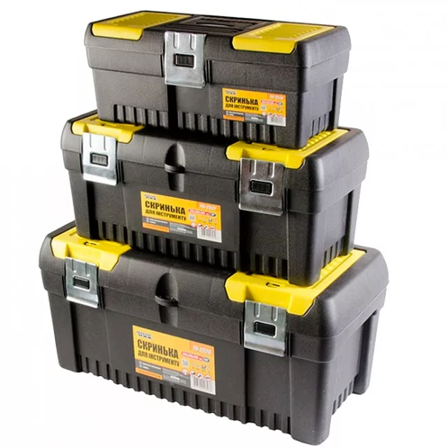 Ящики для інструменту MASTER TOOL комплект 3шт.14"+17"+20", мет.замки (79-2514/2517/2520) (79-2005) Ящики для інструменту MASTER TOOL комплект 3шт.14"+17"+20", мет.замки (79-2514/2517/2520) (79-2005)