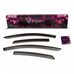 Дефлекторы окон Vinguru Gazel Next 2013- накладные скотч к-т 2 шт., материал литьевой поликарбонат